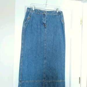 Long denim skirt